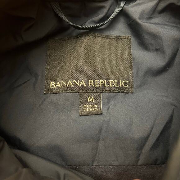 Banana Republic M Navy Blue Quilted Puffy Vest Zip Jacket - Picture 10 of 13